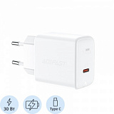 Зарядное устройство Acefast (AF-A21-WH) 30W GaN USB-C белый