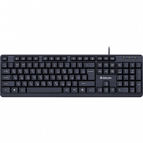 Клавиатура Defender Daily HB-162 RU проводн,черный,104кнопки+FN, 1.8м 45162