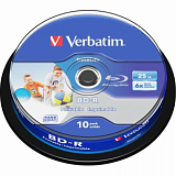 Носители информации Verbatim BD-R 25ГБ, 6x SL DL Print 10шт/уп, 43804
