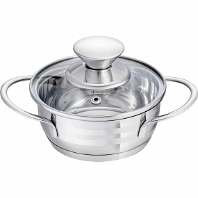 Кастрюля со стек. кр. 0,6л; 12х5 см Linea BIMBO vitro 93-BIMv-01