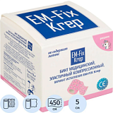 Бинт эласт 5см х 4,5м EM-FIX KREP, детский с  рисунком, роз