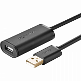 Кабель UGREEN US121 (10319)USB 2.0 Active Extension Cable +Chipset 5м черн