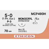 Шовный материал Монок.+ 5/0,70см н/окр Пр обр-реж 13мм 3/8 MCP493H 12ш/уп