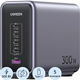 Зарядное устройство UGREEN CD333 (90903B)Nexode 300W 5-Port PD GaN EU серый