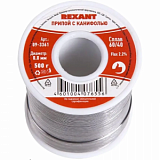 Припой с канифолью 500 г 0.8 мм (Sn60 Pb40 Flux 2.2 %) REXANT 09-3361