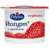 Йогурт Савушкин густой клубника 2% п/ст 120г