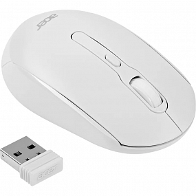 Мышь компьютерная Acer OMR308 белый оптичес. 1600dpi/4but беспроводная USB