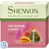 Чай Shennun зеленый с манго 20 пирамидок по 2 г 3шт/уп