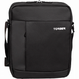Сумка кросс-боди TORBER, черн, нейлон, 28х22х6 см, T7926-1
