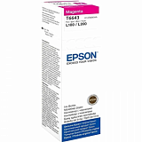 Чернила Epson T6643 C13T66434A/C13T664398 пурп. для L100