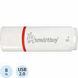 Флеш-память Smartbuy Crown, 8Gb, USB 2.0, бел, SB8GBCRW-W