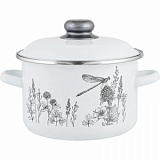 Кастрюля эмал цил FLORA-2 4,0л , D=22cм, 60075101