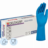 Перчатки латекс Deltagrip High Risk (S) 25пар./уп,ПС