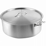 Котел 35 л. нерж. d=50 см. h=18 см. тройн.дно с кр. (инд) MGsteel 73081