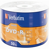 Носители информации Verbatim DVD-R 4.7Gb, 16x DL Matt Silver 50шт/уп, 43791