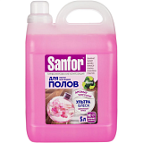 Средство для мытья пола SANFOR Ультра Блеск, Цветочный фреш, 5 л