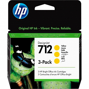Картридж струйный HP 712 3ED79A жел. для DJ Т230/630 (3шт/уп)