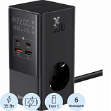 Зарядное устройство сетевое Baseus E00023606113-00 3AC+2А+2C 35W черный