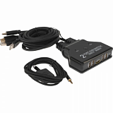 KVM-переключатель ORIENT HS21HC, HDMI на 2 устройства, 1.2 метра