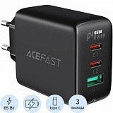 Зарядное устройство ACEFAST (AF-A13-BK) A13 PD65W USB-C+USB-C+USB-A 3/черн