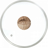 Крышка Стеклянная 22см Panairo с ручкой Soft-touch Wood