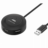 Разветвитель USB UGREEN CR106 (20277) USB 2.0 Hub 4 Ports. Длина 1 м/черный