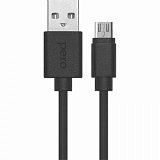 Кабель PERO, DC-03, micro-USB, 2.5А, 2м, Fast charge, черный