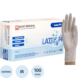 Перчатки мед. смотров. латекс., нестер., с пудрой Basic (M) 50 п/уп