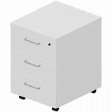 Тумба мобильная INS 3 ящ.+замок Белый UQNP3BBL 43х50х60см