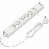 Сетевой фильтр BigTech CD6-1,4WU (6р/1,4м/USB-C/USB-A/16А/3680Вт белый)