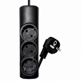 Удлинитель PROGIX PG314 3р/3м/2,2кВт/10А заземление, черный, ПВС 3х0.75