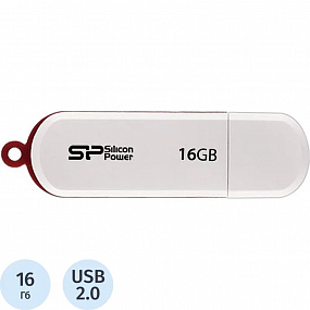 Флеш-память Silicon Power LuxMini 320 16Gb/USB 2.0/Белый (SP016GbUF2320V1W)