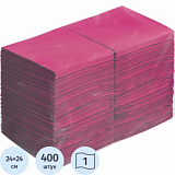 Салфетки бумажные 24х24 1 сл. Бордо ZELPAPER 400 шт/упак