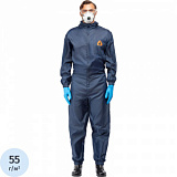 Комбинезон многоразовый защитный с капюшоном JetaSafety JPC75b синий р.М