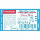 Лейкопластырь бакт. 3,8х3,8см н/тканный Master Uni 100шт/уп
