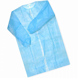 Халат н/с , на завязк, рук.рез, дл.110см, XL, пл 25, голуб, 10 шт/уп