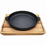 Сковорода порц чугун 20см с 2руч на подстав. TM MY REAL IRON COOK 550002460