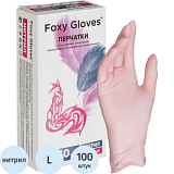 Перчатки нитрил., н/с, н/о,3,5гр./шт,роз. FOXY-GLOVES L 50п/уп ШК5515/08638