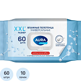 Полотенца влажные AURA FAMILY с антиб.эфф. big-pack с крышкой 60шт/уп КК/10