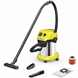Пылесос строительный Karcher WD 3 P S V-17/4/20 1000Вт, желтый