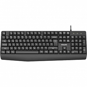 Клавиатура Philips (SPК6237B/60)проводн. USB 2.0 104кл, высокие кн., черный