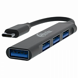 Разветвитель USB Ritmix CR-4401 Metal 1xUSB 3.0 + 3xUSB 2.0 (80001491)
