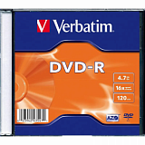 Носители информации DVD-R, 16x, Verbatim Azo, Slim/20 20шт в уп(43547)