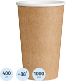Стакан одноразовый бум. 1-сл 400мл 18OZ КРАФТ 1000шт/кор