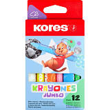 Мелки восковые 12цв трехгранные KRAYONES Jumbo Kores 33141.02