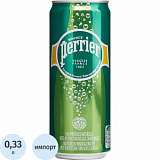 Вода минеральная Perrier природ столов пит газ ЖБ 0,33 л