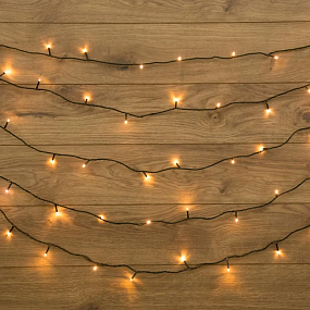 Электрогирлянда Твинкл-Лайт 20м,темно-зел ПВХ,160LED, теплый белый, 303-116