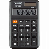 Калькулятор карманный Attache, AEP-100,8р,двойное питание, черн