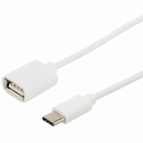 Кабель USB OTG - USB Type-C, F/M, 15см, Rexant, бел, 18-1180