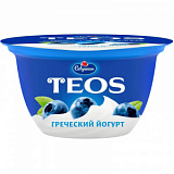 Йогурт TEOS Греческий Черника массовой долей жира 2,0 % п/ст 140 г
